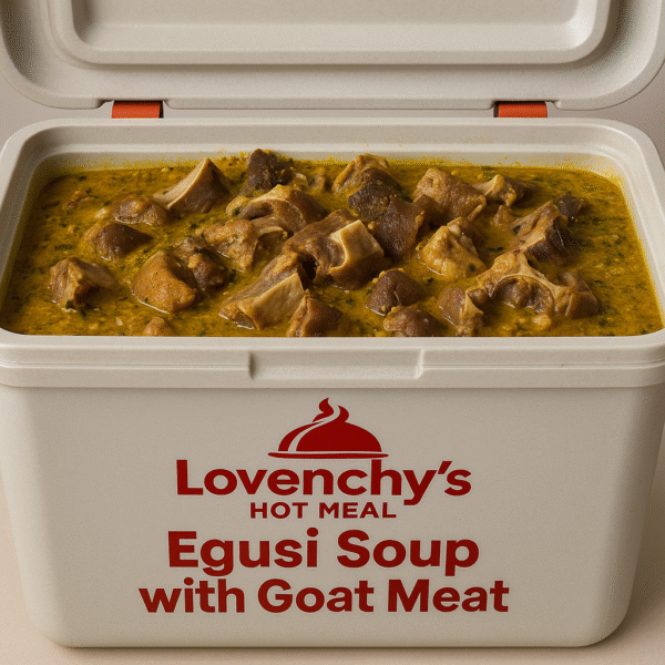 Cooler Ogbono Soup with Goat Meat